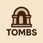 Stylized tomb icon above TOMBS text